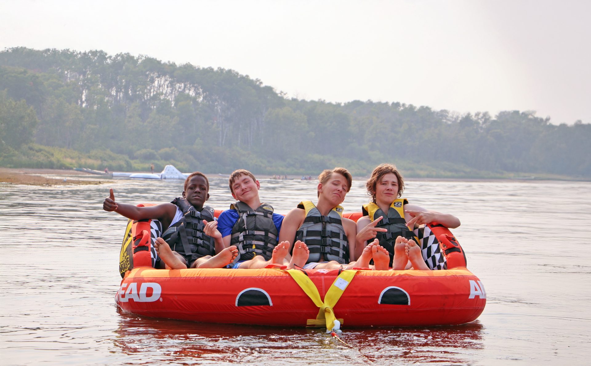 Tubing time! Youth can't wait to dive into beach day fun!